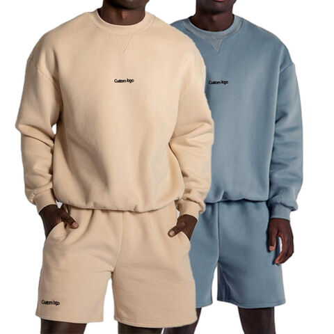 Großhandel individuelle Logo-Stickerei Sweatpants und Hoodie Streetwear schlichtes Premium Terry / Fleece Baumwolle