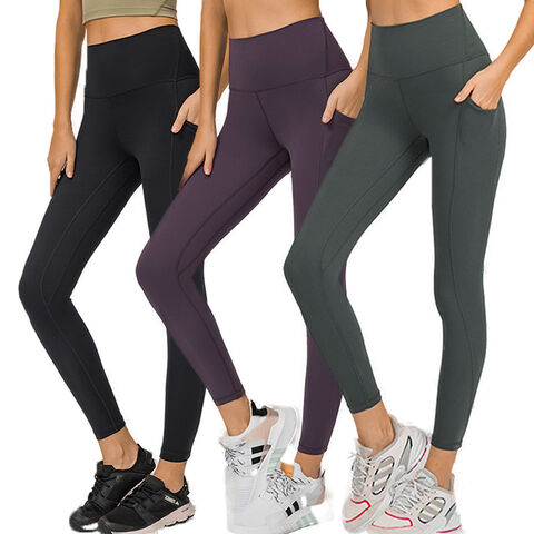 Yoga Leggings with Pockets for Women Pants with Towel Pocket Thin Nakedness  High Waist Tummy Control Workout Running Leggings Seamless Yoga Pants