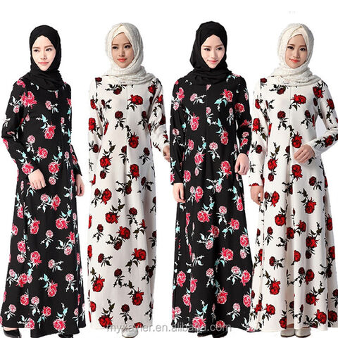 Buy Wholesale China Muslim Dress Fashion Floral Print Abaya In Dubai ...