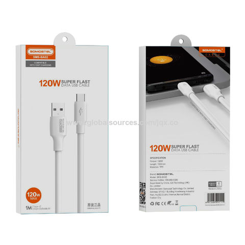 Cable chargeur USB vers Type C de charge rapid 5A 1000mm ,compatible avec  Samsung Xiaomi Huawei