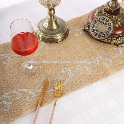 Caminhos de mesa novos de linho bordado, caminhos de mesa bordados para casamentos em hotéis, linho bordado Amazon for sale at factory direct price