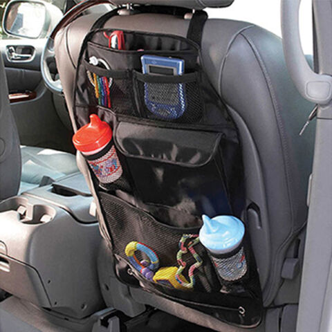 Diono Stow 'N Go 2-in-1 Back Seat Protector and Organizer, 7 Pockets, Black  