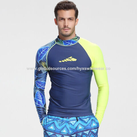 Camiseta de Natación de Manga Larga de Secado Rápido Resistente al Cloro Protección Solar Upf50+ para Hombre Surfing