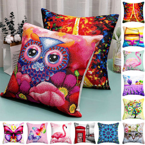 Kits de peinture diamant 5D DIY en gros avec diamants complets pour décoration intérieure, housse de coussin pour canapé