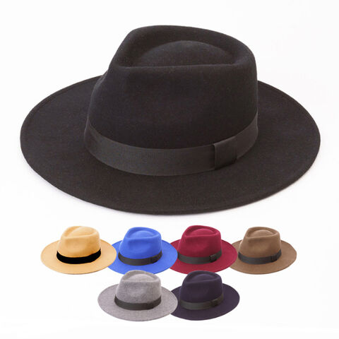 Chapeau Fedora Homme Adulte à Bord Large en Laine Simple en Gros for sale at factory direct price
