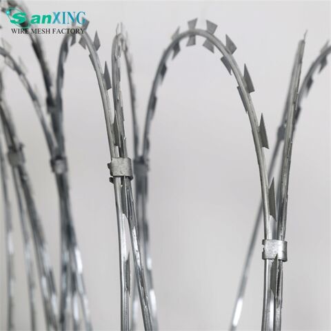 Barbed Wire Razor Wire Clip Buy Wholesale China Galvanized Razor Barbed Wire With Clips For Prison ...