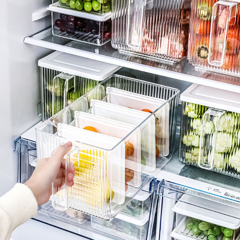 Caja De Almacenamiento De Alimentos De 1 Pieza, Contenedores De Alimentos Para  Refrigerador Con Asas, Contenedor