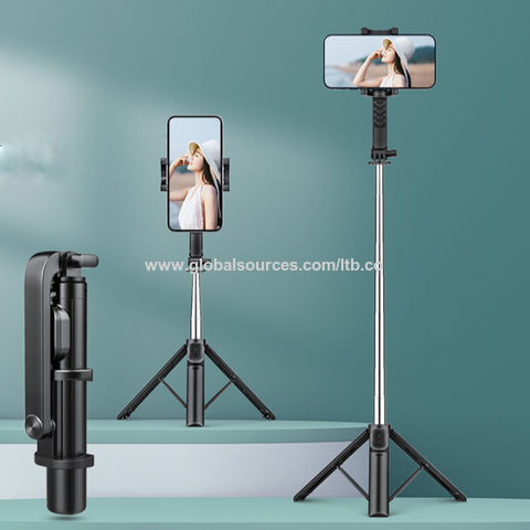 Perche selfie avec trepied integre telecommande bluetooth support