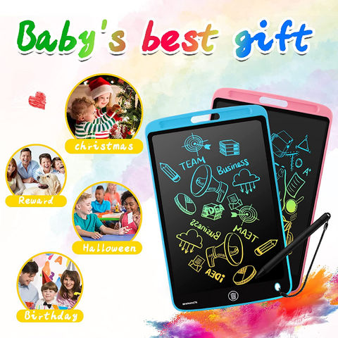 Tablette d'écriture LCD, bloc de dessin de 10 pouces, tableau de  griffonnage à écran coloré pour enfants, jouets-cadeaux de voyage pour  garçons et filles de 2 3 4 5 6 ans 