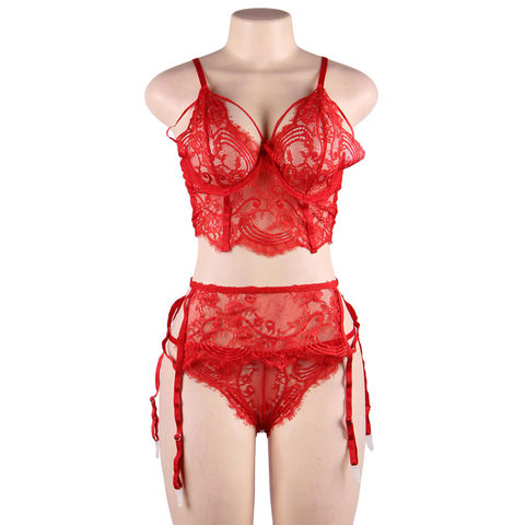 Factory Direct High Quality China Wholesale Wholesale Sexy Garter Lingerie  Wholesalers Red Lace Ladies Plus Size Bra And Panty Set For Fat Girls $7.89  from Shenzhen Qiju Communication Technology Co., Ltd.