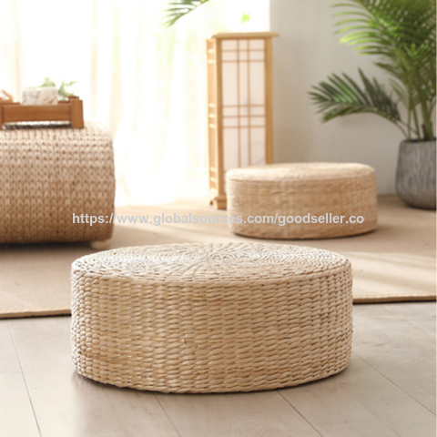 Coussin de tatami en paille, assise confortable, protection environnementale naturelle, ne s'affaisse pas en position assise prolongée
