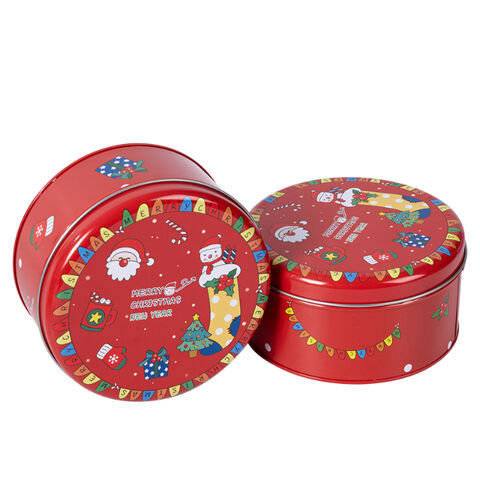 Buy Wholesale China Factory Price Round Metal Tin Box For Cookie Packaging  & Cookie Packaging Box at USD 0.75