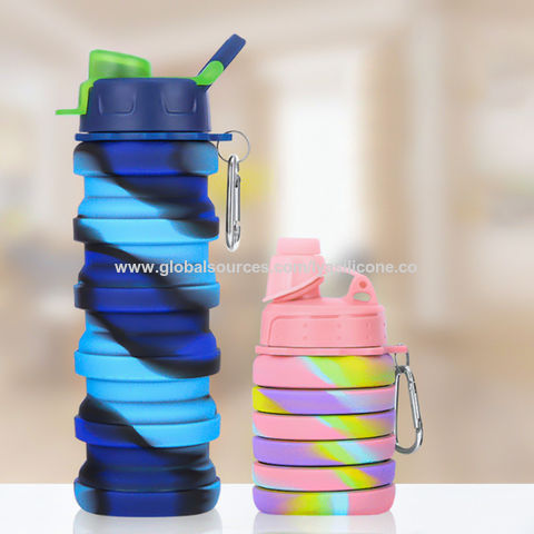 Buy Wholesale China 580ml Bpa Free Collapsible Silicone Sports Water Bottle,foldable  Silicone Water Bottle For Outdoor & Silicone Water Bottle at USD 3