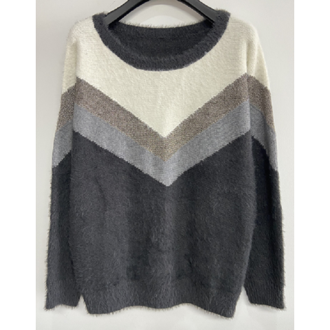 Jersey Punto Jersey Tops Sueter Mujer Invierno Cálido Esponjoso Liso Casual  <