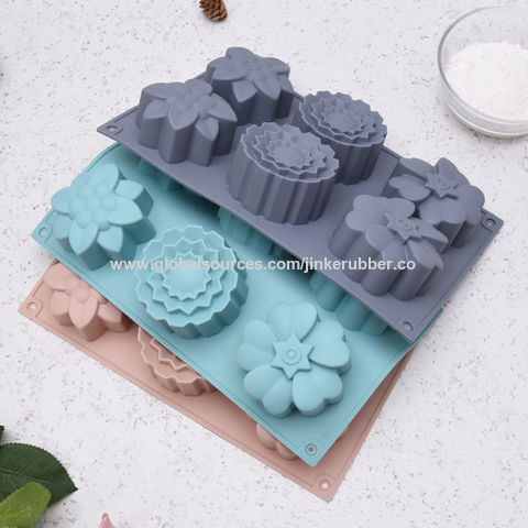 2 pcs Rose Silicone Molds, 15-Cavity Mini Flower Shape Silicone Molds,  Non-Stick Silicone Rose Chocolate Candy Baking Molds for Cookie Ice Cubes  Gummy