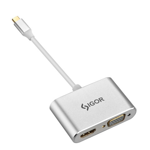 Buy Wholesale China Usb Type C To Hdmi Vga Hub 2 In 1 Multiport Adapter ...