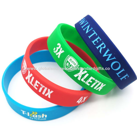 Custom Embossed Silicone Wristbands - Narrow | LogoTags