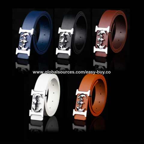 Cinturones de cuero PU para hombre, hebilla de aleación, cinturón de moda casual, personalización OEM