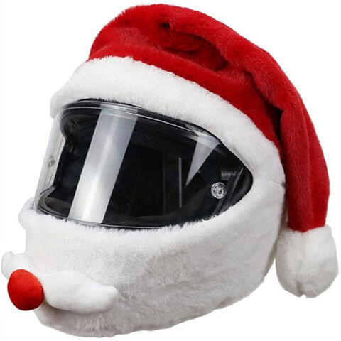 Funda de Casco Navideño para Motocicleta, Felpa, Diseño de Dibujos Animados, Protección