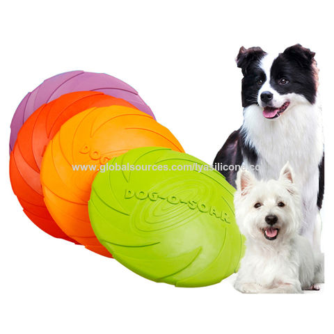 Disco frisbee para perros de silicona que flota en el agua