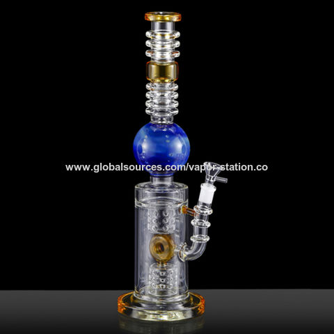 High quality H ookah pipes Glass smoking water pipes bongs 16″ Swiss Donut Orb Perc glass bongs for sale at factory direct price