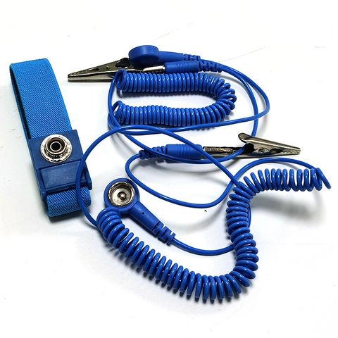ESD Anti-static Wrist Strap with 2.4m Adjustable Spring Blue Grounding Wire 