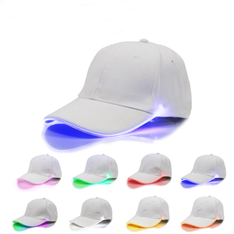 Casquette de baseball lumineuse à fibre optique led pour le festival de  musique rave Noël Hip Hop Hat