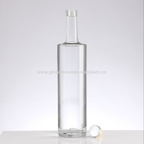 Botella de vidrio transparente base redonda 1 lt