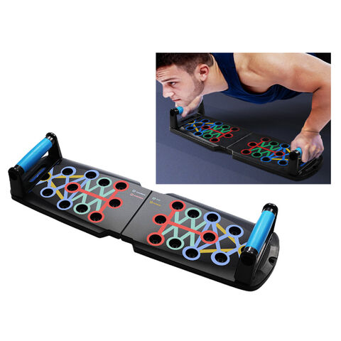 Tabla plegable para flexiones con 4 guías científicas para el ejercicio de varios músculos. Ideal para entrenamiento en gimnasios y uso doméstico.