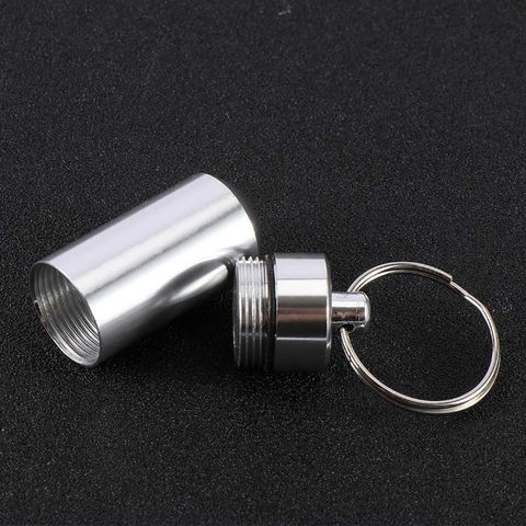Mini Waterproof Aluminum Medicine Metal Pill Bottle Box Case Holder  Container with Keychain - China Pill Bottle, Pill Box