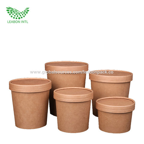 Buy Wholesale China Food Grade Biodegradable Packaging Disposable Soup  Kraft Paper Bowl With Lid For Rice & Paper Bowl With Lid at USD 0.048