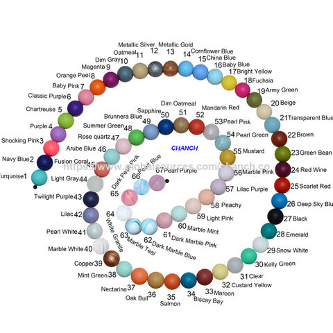 Manik-manik teether bayi warna-warni mainan DIY food grade manik-manik tumbuh gigi manik-manik silikon untuk perhiasan bayi/ibu