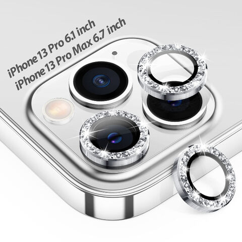 Protetor de Lente de Câmera de Vidro Temperado 9H com Anel de Metal para iPhone 13/14/15/16