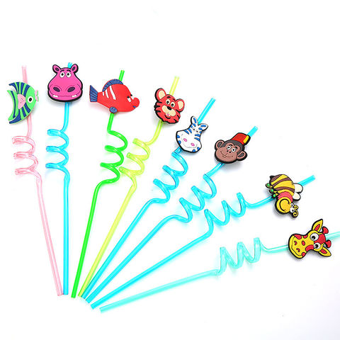 Kids Funny Cartoon Spiral Drinking Straw For Kids In Various Attractive  Designs And Shape, Set Of