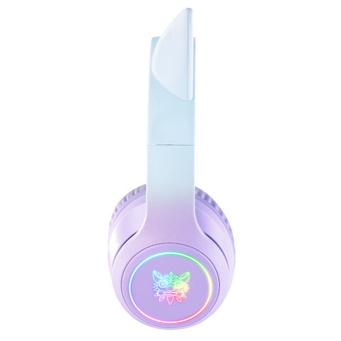 Auriculares Bluetooth con luces LED, coloridos auriculares inalámbricos  sobre la oreja para niños, micrófono integrado, auriculares estéreo HIFI