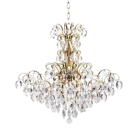 Iluminación interior elegante lujo Marie oro metal claro cristal araña luces colgantes