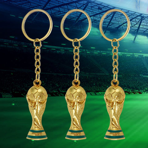 Porte-clés trophée mondial de football en métal, mini modèle, porte-clés,  cadeau souvenir, porte-clés