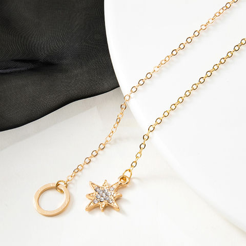 Colar Bijuteria Moda Acessórios Estrela Mulher Presente Corrente Festa Pingente Charme Casamento Peças Cruz