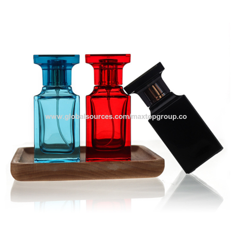 Free Sample Wholesale Luxury Women 50ml Square Spray Bottle Glass