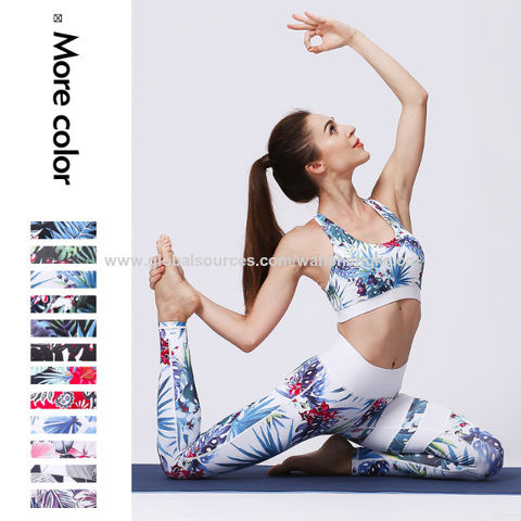 Achetez en gros Ensembles De Vêtements De Yoga à Fleurs Pour Femme, Tenue  De Sport, Pantalon De Sport, Survêtement Chine et Vêtements De Yoga à 11  USD
