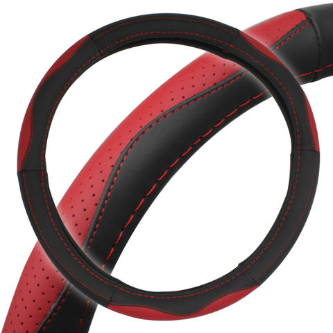 Ergonomic Motor Trend Sporty Carbon Fiber PU Leather Steering Wheel