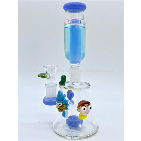 Factory Wholesale Rick and Morty Style Beaker Glass Freeze Glycerin Glass Water Pipe Dab Rigs Manufacturer for sale at factory direct price