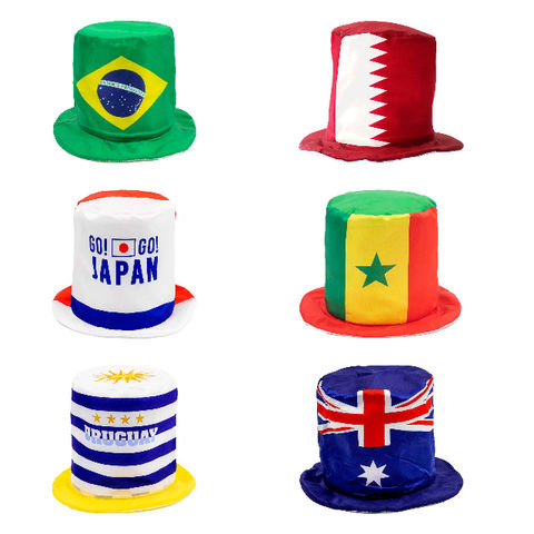 Topi Suporter Piala Dunia FIFA 2022, Topi Bowler Kustom, Topi Bendera Negara, Topi Pesta Mesh for sale at factory direct price