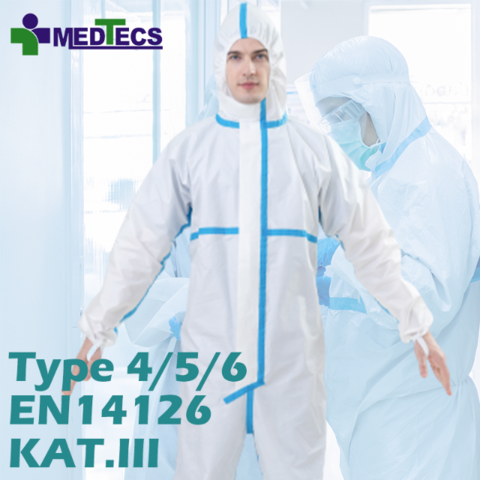 Buy Wholesale Taiwan Waterproof Blue Line Disposable Ppe Coverall Suits ...