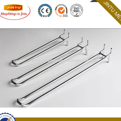 Ganchos de supermercado de alambre de malla cromada de metal galvanizado con precio de fábrica