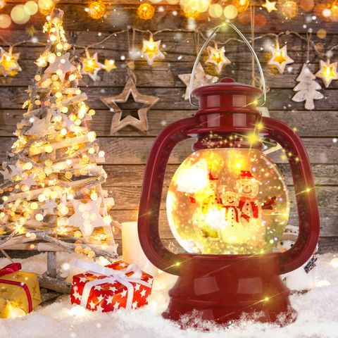 Lámpara de Navidad decorativa con bola de nieve y su base de madera  personalizable