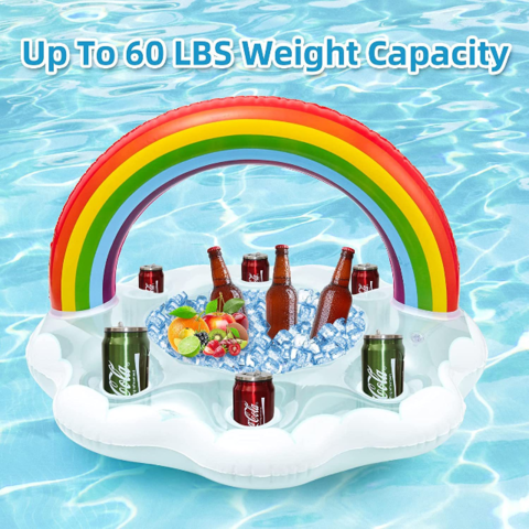 Inflatable Pool Drink Holder Floating Summer Party Bucket Cup Holder  Drinking Bar Tray for Hot Tub Swimming Pool Accessories