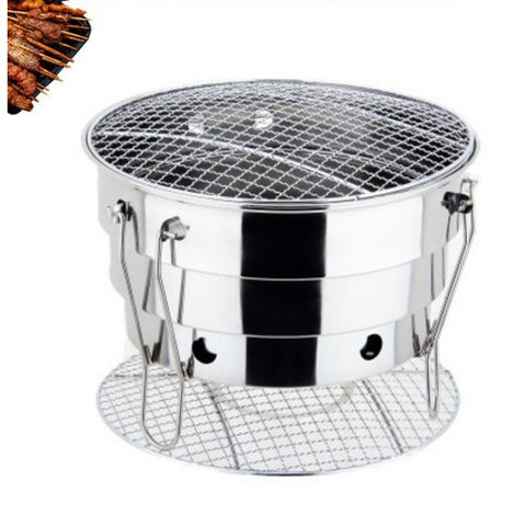 Stainless Steel Korean Charcoal Barbecue Grill Round Non-stick