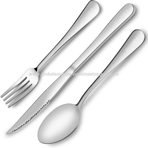 Steakmesser- und Gabelsets, Edelstahl-Besteckset, inklusive Messer/Gabel/Löffel, spülmaschinenfest for sale at factory direct price