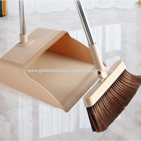 New Broom and Dustpan Set Stainless Steel Upright Broom Dustpans